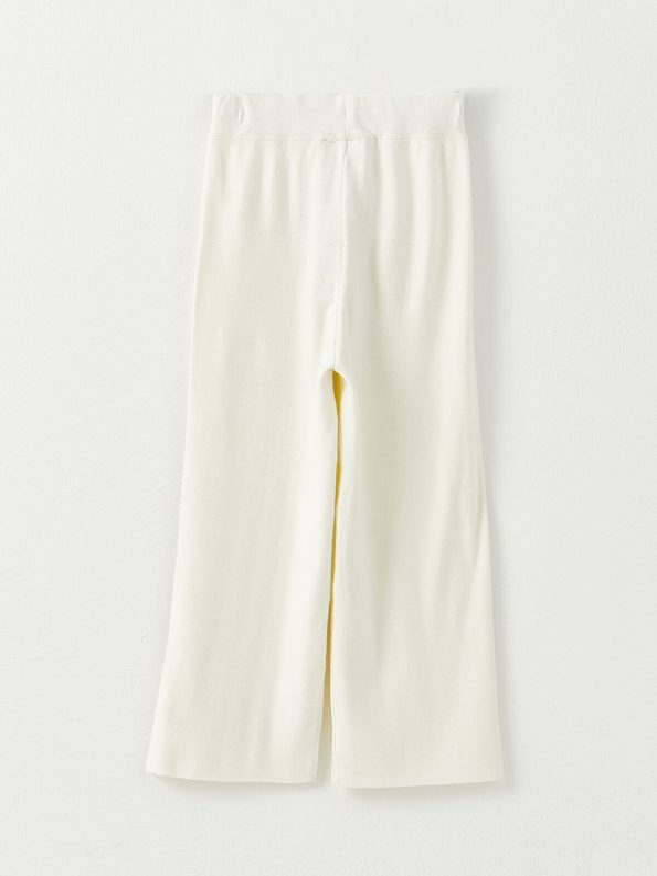 SOUTHBLUE Cream Elastic Waist Basic Girls' Knitted Pants