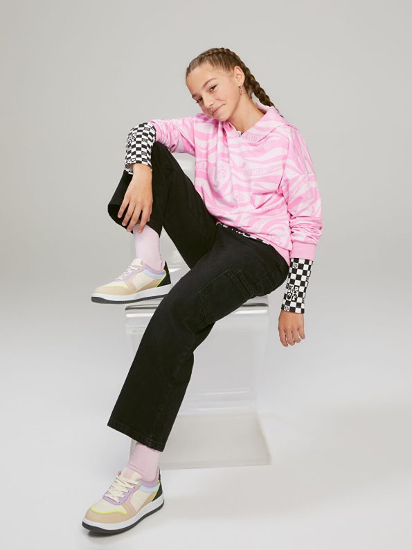 Girls' Floral Elastic Waist Pants