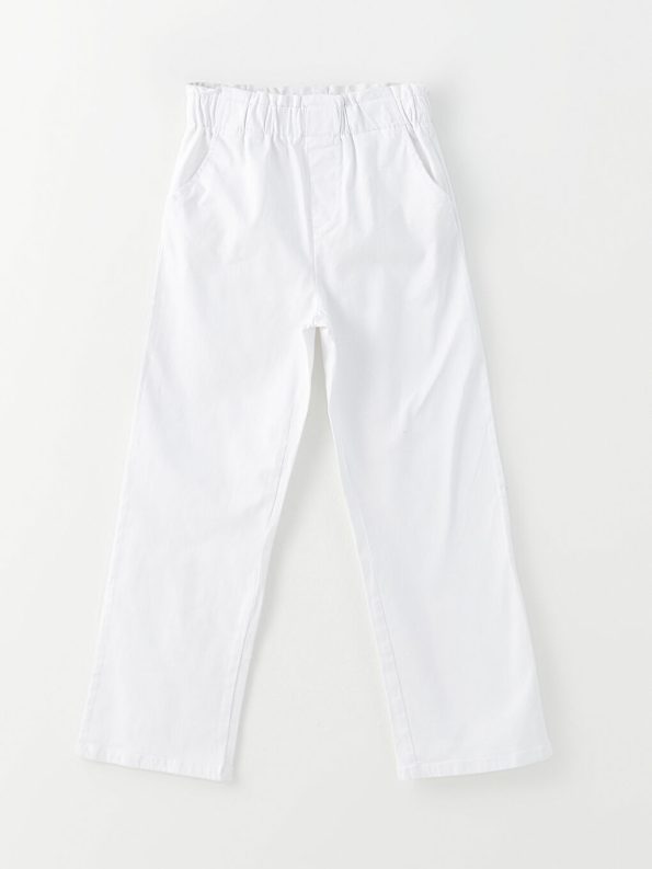 Elastic Waist Floral Girls' Pants
