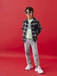 Belted Printed Cotton Cargo Pants for Boys
