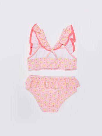 LCW Baby Pink Printed Girls' Bikini Set