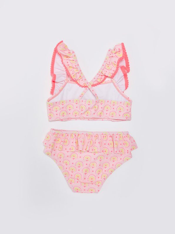 LCW Baby Pink Printed Girls' Bikini Set