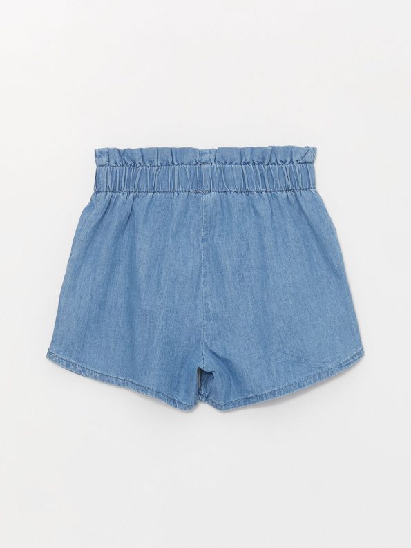 LCW Baby Indigo Elastic Waist Basic Girls' Jean Shorts