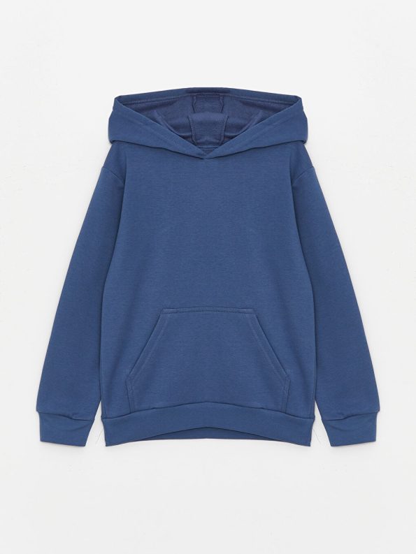 Hooded Basic Long Sleeve Boys Sweatshirt