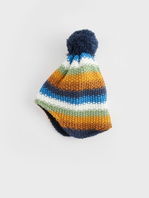 Bear Designed Baby Boy Beanie