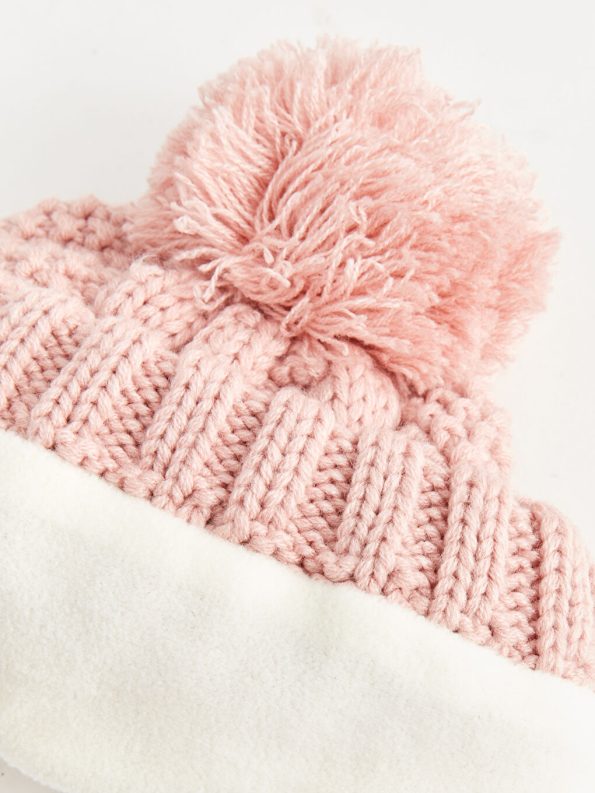 Pom Pom Detail Baby Girl Beanie