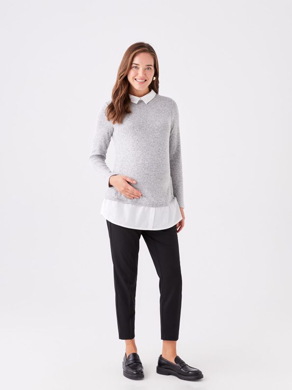 LCWAIKIKI Maternity Grey Long Sleeve Shirt
