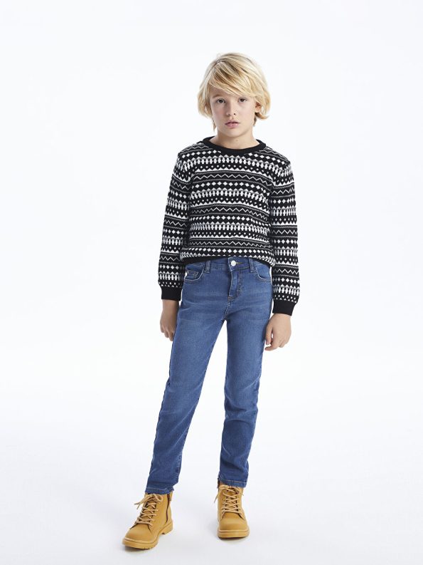 Belted Fleece-Lined Boys' Jean Pants
