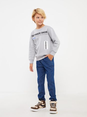 Belted Fleece-Lined Boys' Jean Pants