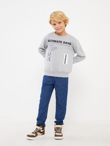 Belted Fleece-Lined Boys' Jean Pants