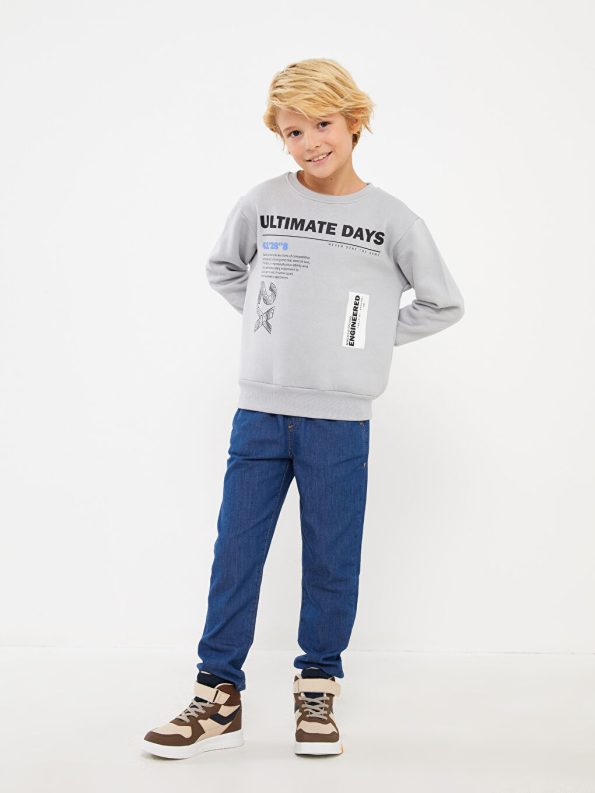 Belted Fleece-Lined Boys' Jean Pants