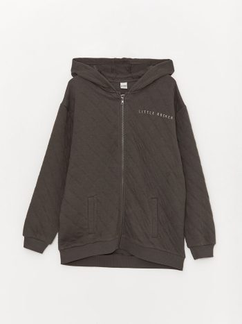 Hooded Basic Baby Boys Zippered Sweatshirt