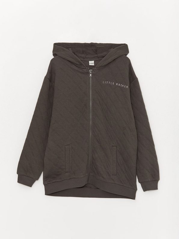 Hooded Basic Baby Boys Zippered Sweatshirt