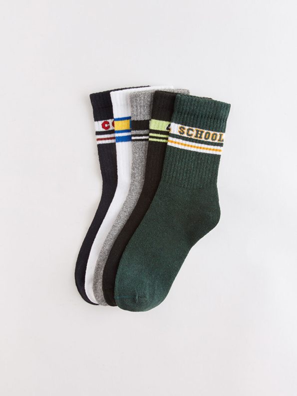 Patterned Boys' Ankle Socks Set of 5