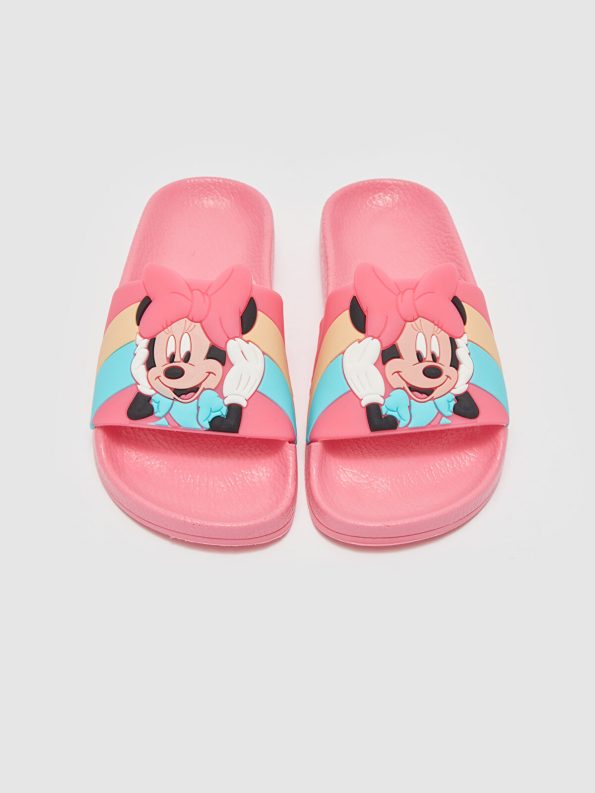 LCW STEPS Pink Minnie Mouse Printed Girls Slippers