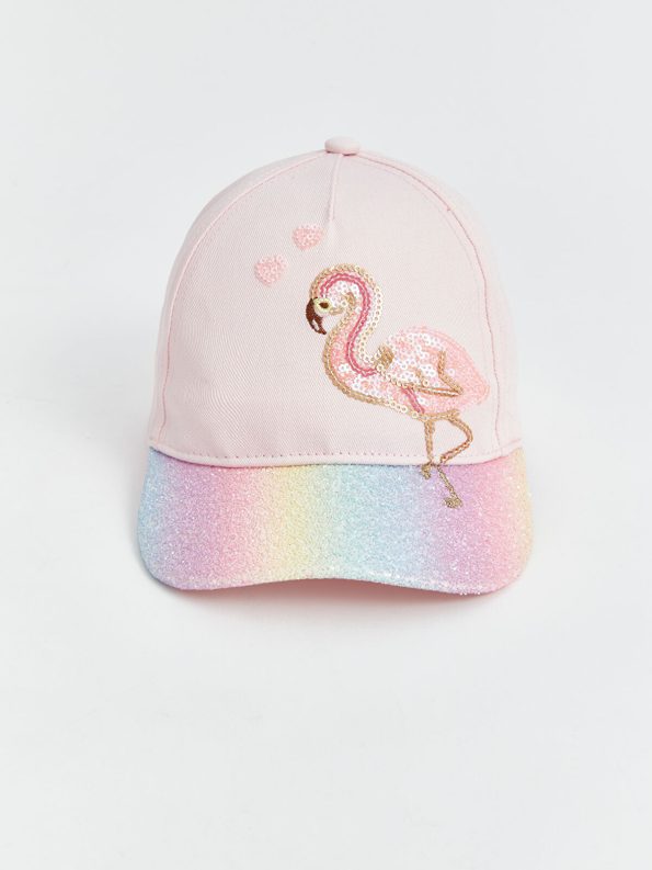 LCW Accessories Pink Flamingo Patterned Girls' Cap