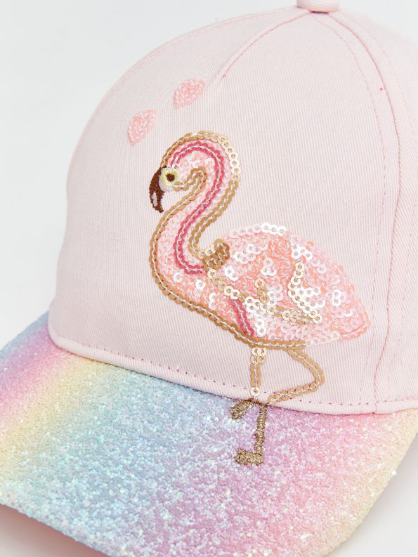 LCW Accessories Pink Flamingo Patterned Girls' Cap
