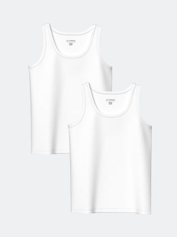 LCW Kids White Crew Neck Boys' Tank Top Set
