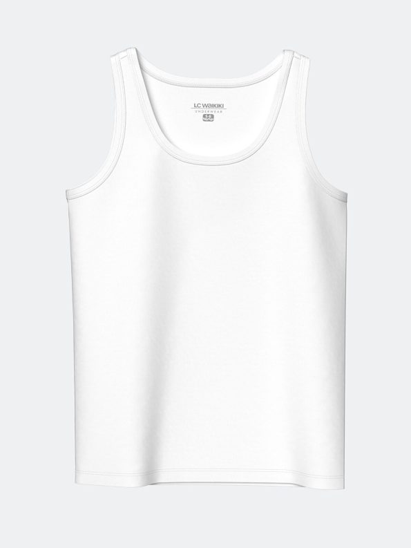 LCW Kids White Crew Neck Boys' Tank Top Set