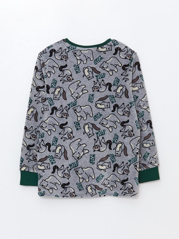 Boys' Thick Sweatshirt Set with Crew Neck
