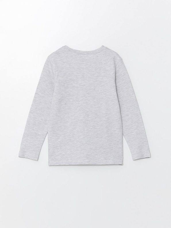 Boys' T-Shirt with Atatürk Print and Crew Neck