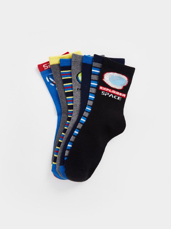 Patterned Boys' Ankle Socks Set of 7