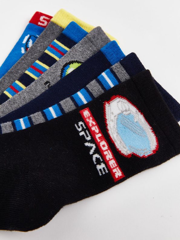 Patterned Boys' Ankle Socks Set of 7