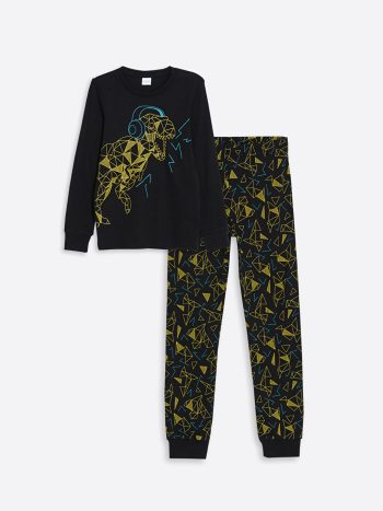 Boys' Thick Sweatshirt Set with Crew Neck