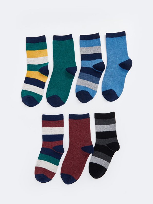 Patterned Boys' Ankle Socks Set of 7