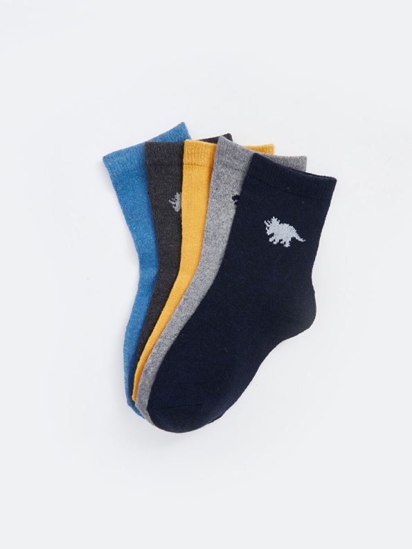 Patterned Boys' Ankle Socks Set of 5