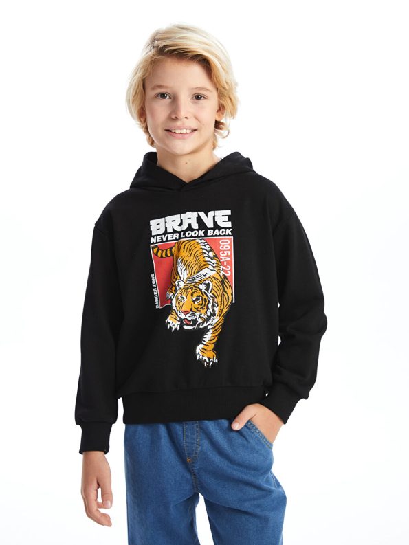 Boys' Camouflage Hooded Sweatshirt