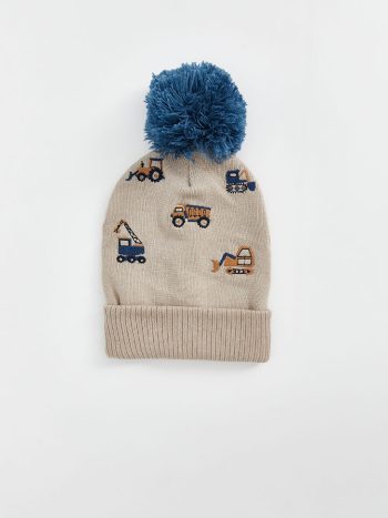 Pom Pom Detail Boys Baby Beanie