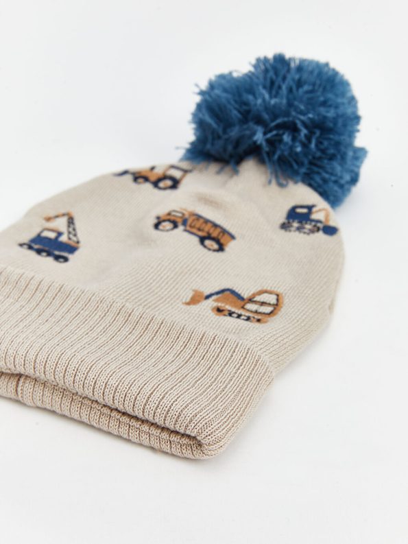 Pom Pom Detail Boys Baby Beanie