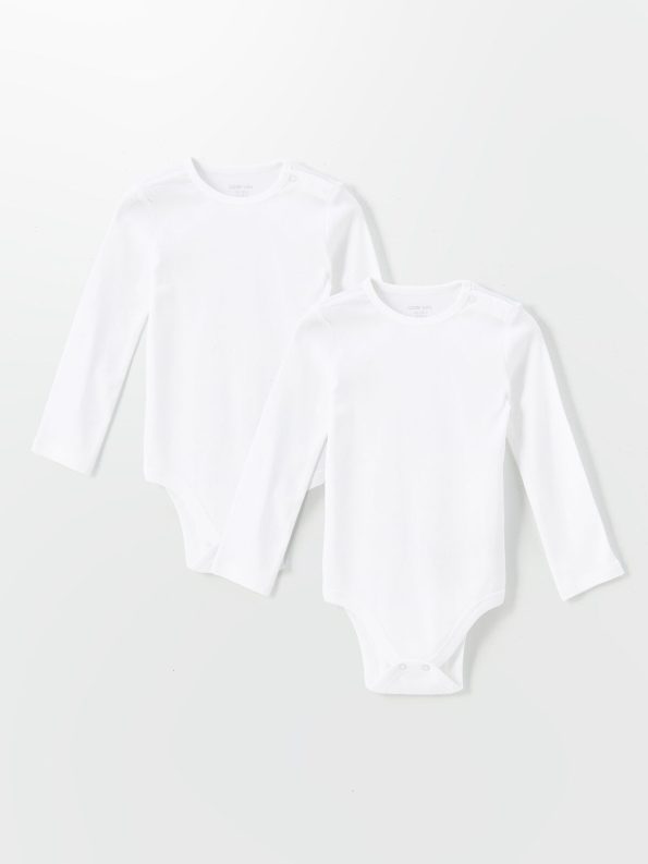 LCW Baby Ecru Long Sleeve Bodysuit Set for Girls