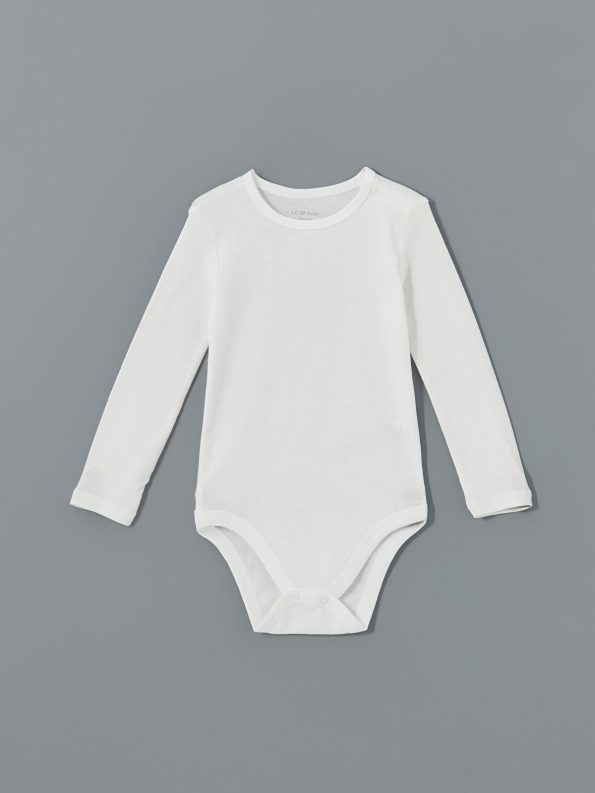 LCW Baby Ecru Long Sleeve Bodysuit Set for Girls