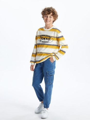 Boys' Long Sleeve Printed Crew Neck Sweatshirt