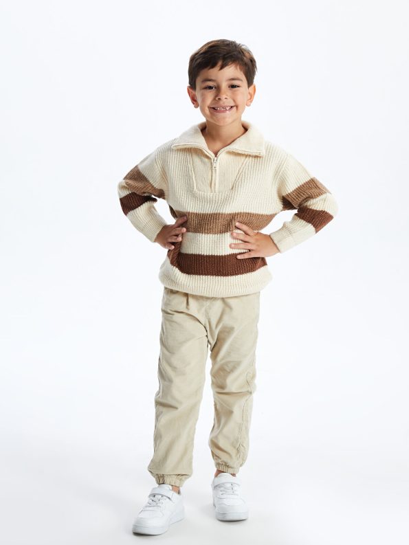 LCW Kids Beige Collared Sweater for Boys
