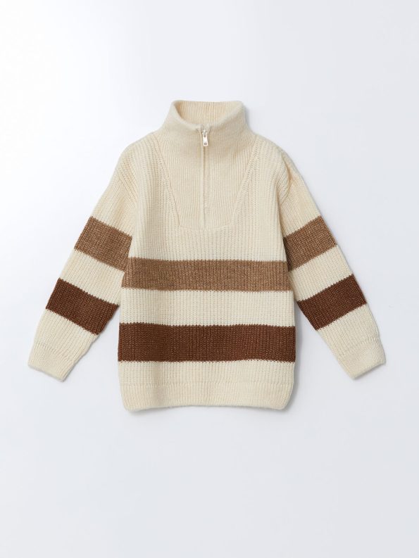 LCW Kids Beige Collared Sweater for Boys