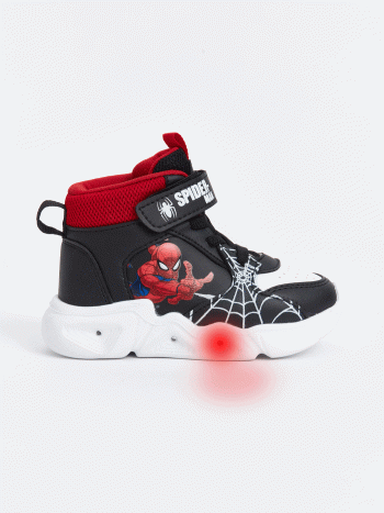 LCW STEPS Black Spider-Man Light-Up Baby Sneakers