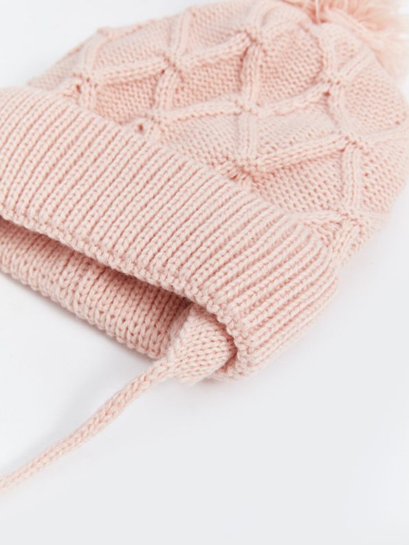 Pom Pom Detail Baby Girl Hat