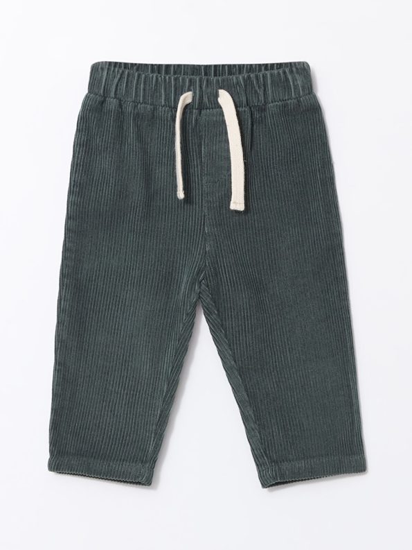 LCW Baby Green Elastic Waist Corduroy Pants for Boys