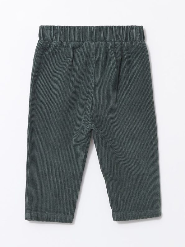 LCW Baby Green Elastic Waist Corduroy Pants for Boys