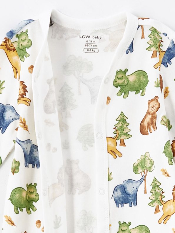 LCW Baby Beige Printed Boys' Hospital Exit Set