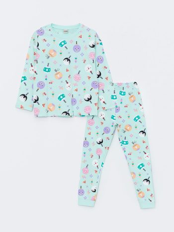 Printed Girls' Jogger Pants with Elastic Waistband
