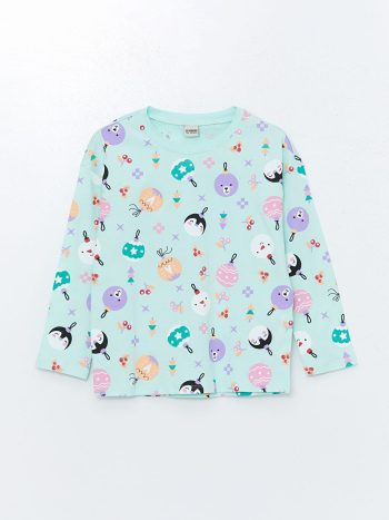 Printed Girls' Jogger Pants with Elastic Waistband