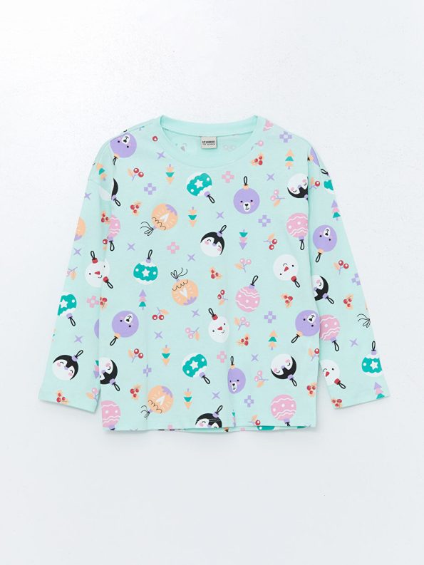 Printed Girls' Jogger Pants with Elastic Waistband