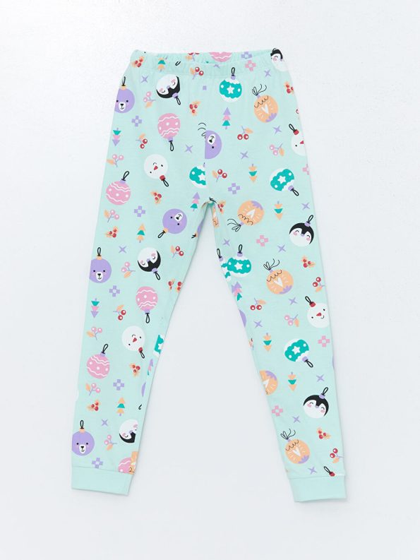 Printed Girls' Jogger Pants with Elastic Waistband