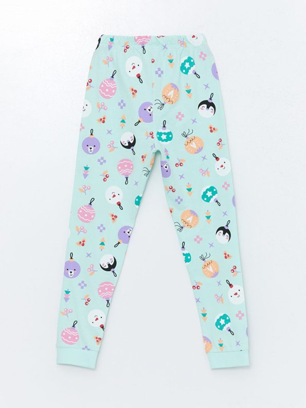 Printed Girls' Jogger Pants with Elastic Waistband