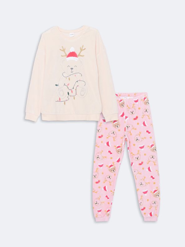 Self-Patterned Girls' Tights - Set of 2