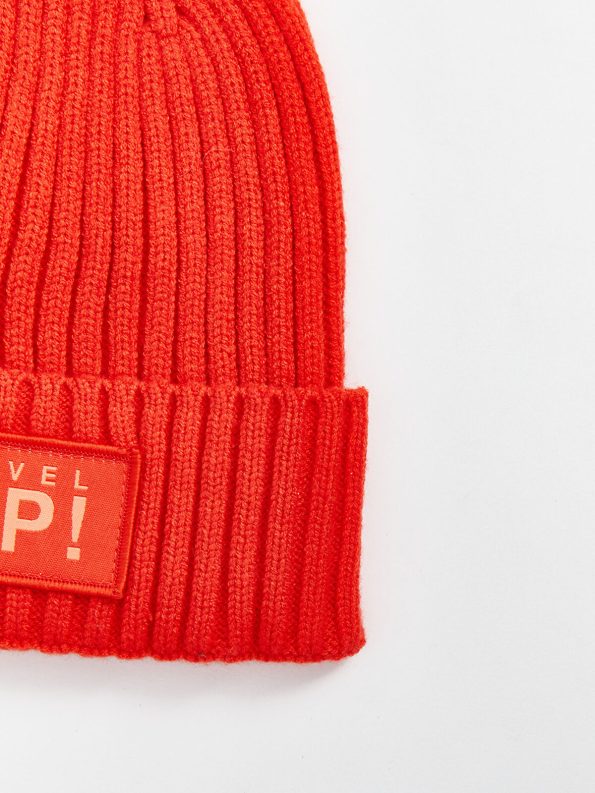 Orange Printed Boys' Beanie